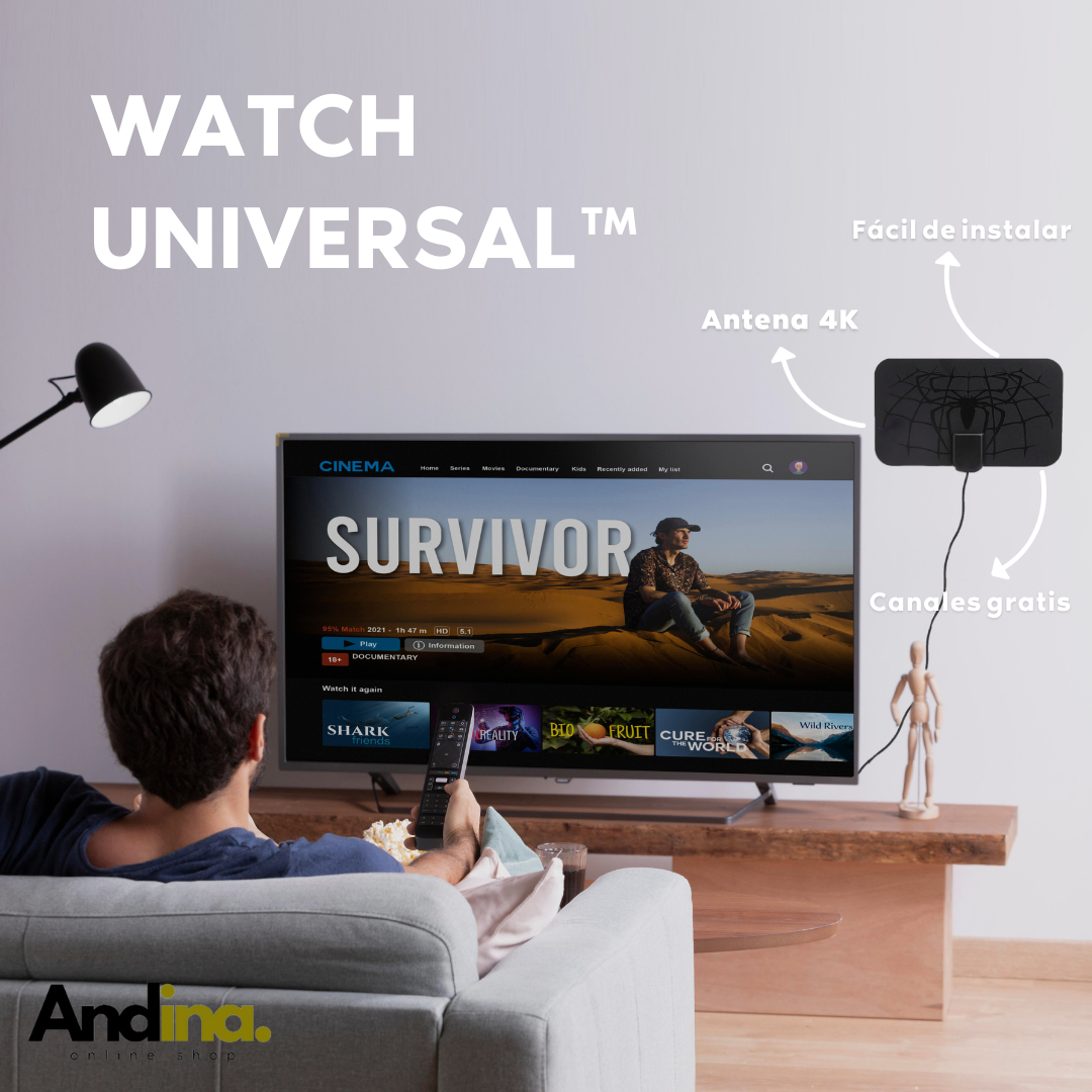 ANTENA DE TV con mas de 100 canales GRATIS 4K - WATCH UNIVERSAL™